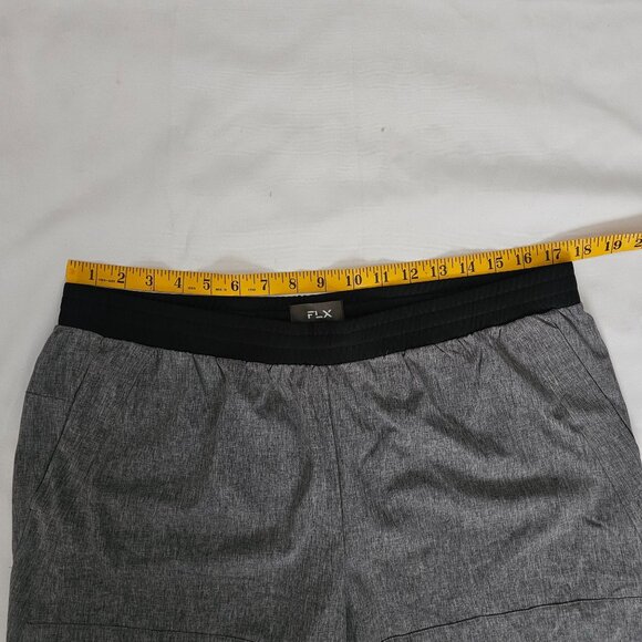 FLX Gray/Black Heather Elastic Waistband 7-Inch Accelerate Shorts Men's Large - Picture 14 of 16
